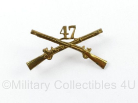 WO2 US Army 47th Infantry Regiment officer collar insigne - enkel - 4 x 2 cm -origineel