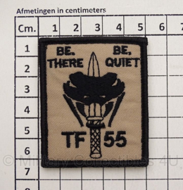 KL Korps Commandotroepen TF 55 embleem - Be there, be quiet - met klittenband - 6,5 x 5 cm