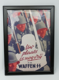 Poster in kliklijst "Uw plaats is nog vrij in de Waffen SS" - 33 x 24 cm - replica