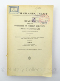 MVO boekje North Atlantic Treaty 1949 - met stempel Chef Generale Staf - afmeting 15 x 23 cm - origineel