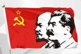 Russische Sovjet-Unie USSR vlag Lenin en Stalin - polyester - 96 x 144 cm - replica