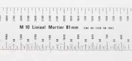 KL Koninklijke Landmacht M10 mortier lineaal - 81 mm - origineel
