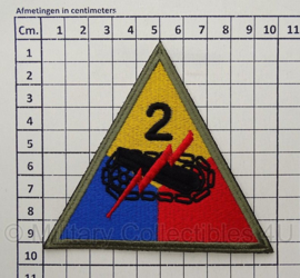 WO2 US Army 2nd Armored Division embleem - 9,2 x 9,8 cm