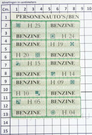 Nederland jaren 70 rantsoen bonnen Personenauto's Benzine middelgewicht -  13 x 8,5 cm - origineel