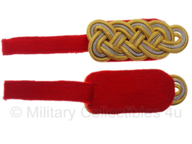 Generaal schouderstukken set Goud/Zilver (model na 1941) - Heer (rode ondergrond)