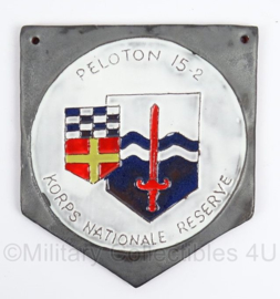 KL Landmacht wandbord Peloton 15-2 Korps Nationale Reserve - afmeting 13,5 x 15 cm - origineel