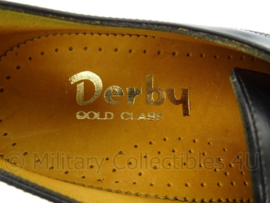 KL Nederlandse leger DT schoenen van Derby Gold class - zwart leer, rubberen zool - nieuw in doos - maat 315S/49S - origineel