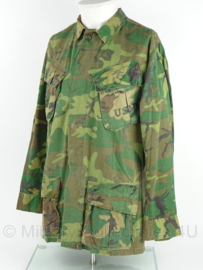 USMC Marine Corps Jungle Fatique uniform jasje - Vietnam oorlog - 3rd model ERDL POPLIN - gedateerd 1969 - zeldzaam - maat S/regular - origineel