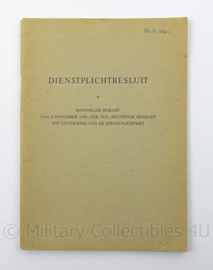 MVO boekje Dienstplichtbesluit 1956 - afmeting 14 x 20 cm - origineel