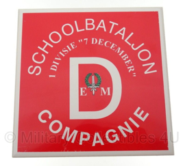 Wandbord Schoolbataljon Compagnie 1 Divisie 7 December - 15 x 15 cm - Origineel