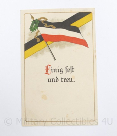 WO1 Duitse Postkarte Einig Fest und Treu 1916  -  9 x 14,5 cm - origineel