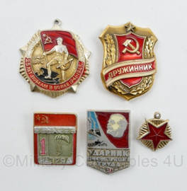 Russische USSR spelden set  - set van 5 stuks - origineel