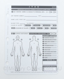 Defensie IT4C Improved Tactocal Combat Casualty care Card - origineel