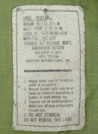 US Army BU trouser - POPLIN Woodland - vroege versie 1981 ripstof - maat Small Regular - origineel