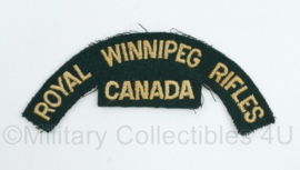 Canadese shoulder title Royal Winnipeg Rifles Canada - 12 x 5 cm - origineel