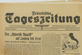 WO2 Duitse krant Frankische Tageszeitung nr. 43 21 februari 1944 - 47 x 32 cm - origineel