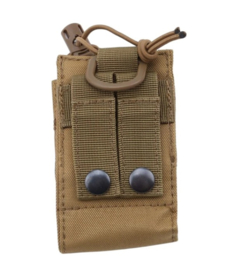 Portofoon koppeltas universeel - MOLLE draagsysteem - 7 x 5 x 9,5 cm. - COYOTE