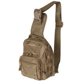 MOLLE schoudertas - zwart, groen en coyote tan - 19 x 27 x 13 cm - 7 liter inhoud