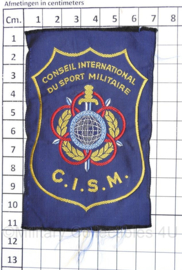 KL CISM Conseil International du Sport Militaire LO Sport embleem blauw -  11 x 7 cm - origineel