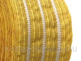 Marine mouwband  62mm breed - 2 meter lang - Kolonel - goud met 3 witte lijnen