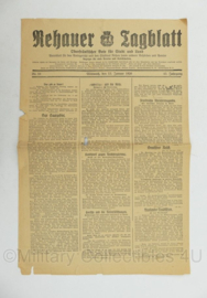 Duitse krant Rehauer Tagblatt Oberfrankischer Bote 43 jahrgang nr. 10 14 januari 1926 - 47 x 32 cm - origineel