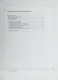 Defensie handout handboek F. Philips Radio Installaties GRC-03/00 - 29,5 x 21 cm - origineel