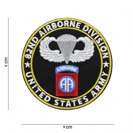 82nd airborne Division embleem - stof - rond 9 cm. diameter