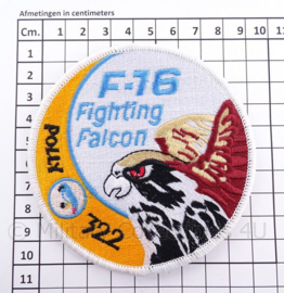 KLu Koninklijke Luchtmacht embleem F-16 Fighting Falcon "Polly 322" - met klittenband - diameter 10 cm