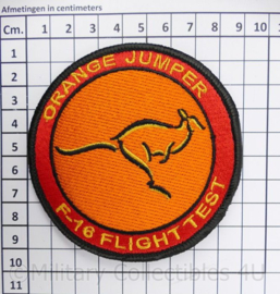 Orange Jumper F-16 Flight Test patch  - met klittenband - diameter 9 cm