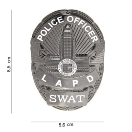 Police Officier LAPD SWAT Badge zilver - 8,5 x 5,6 cm