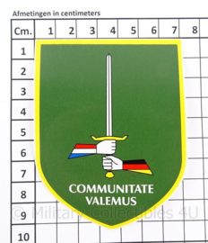 KL Nederlandse leger sticker 1 (Ge/NL) Corps Duits-Nederlandse Korps - Communitate Valemus - 7 x 9 cm - origineel