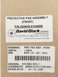 Klu Luchtmacht Flight Deck helm David Clark Protective Pad Assembly front ASP-223  - binnenwerk pad - Nieuw in de verpakking - origineel