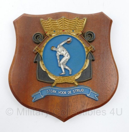 Koninklijke Marine wandbord - "Sterk voor de strijd" - Embleem fysieke trainingen en sport - 15, x 1,5 x 15 cm- origineel