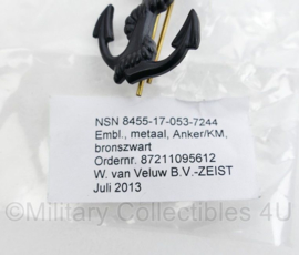 Koninklijke Marine en Korps Mariniers embleem metaal anker bronszwart - nieuw in verpakking - 6 x 2,5 cm - origineel