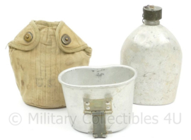WO2 US veldfles set RVS beker en aluminium fles 1942 - origineel