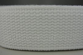 Broekriem wit webbing - met gouden metalen slot - 150 cm - origineel Nederlandse Marine