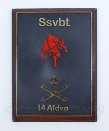 Wandbord Ssvbt 14 Afdva 14e afdeling Veldartillerie  - 15x20x1,5 cm - origineel