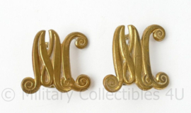 Paar schouder insignes MC Korps Militaire Colonnes MvO periode - 3 x 3 cm - origineel