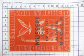 WO2 NSB Mussert Spreekt Mus Sacrum Arnhem programma blad - 9½ x 13½ cm - origineel