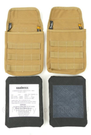 Profile Equipment Coyote MOLLE tassen met Rabintex kogelwerende zijplaten voor vest - 21 x 17½ x 3 cm - origineel