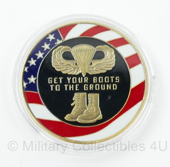 Coin US Airborne "Get your Boots to the Ground" - 4½ cm. diameter - origineel