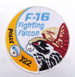 KLu Koninklijke Luchtmacht embleem F-16 Fighting Falcon "Polly 322" - met klittenband - diameter 10 cm