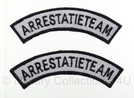 Arrestatieteam straatnamen set - zwart/wit - met klittenband - 9,5 x 3,5 cm
