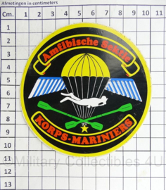 KMARNS Korps Mariniers Amfibische Sektie sticker - diameter 10 cm - origineel