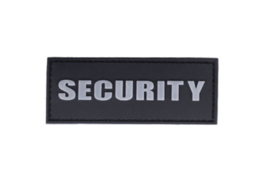 Embleem Security - fluorescerende tekst - met klittenband - 3D PVC - 8,6 x 3,3 cm