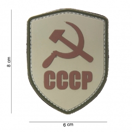Uniform landsvlag Rusland schild "CCCP" Embleem 3D PVC  -  klittenband -8 x 6 cm