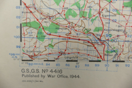 WW2 British War Office map 1944 Central Europe Nordhausen (met locatie concentratiekamp) - 88 x 63,5 cm - origineel