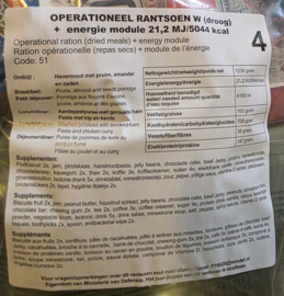 1  Maaltijd zak 24 Hour - Operationeel Rantsoen W (droog) + energie module +/- 5100 kcal - Lichtgewicht! - Best Before Augustus 2027