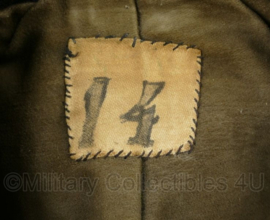 Vintage Nederlandse Brandweer lederen uniform jas - merk Kraaijer Kratex - maat 52 - gedragen - origineel