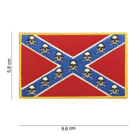 Uniform Rebel vlag doodskop - 9,6 x 5,8 cm